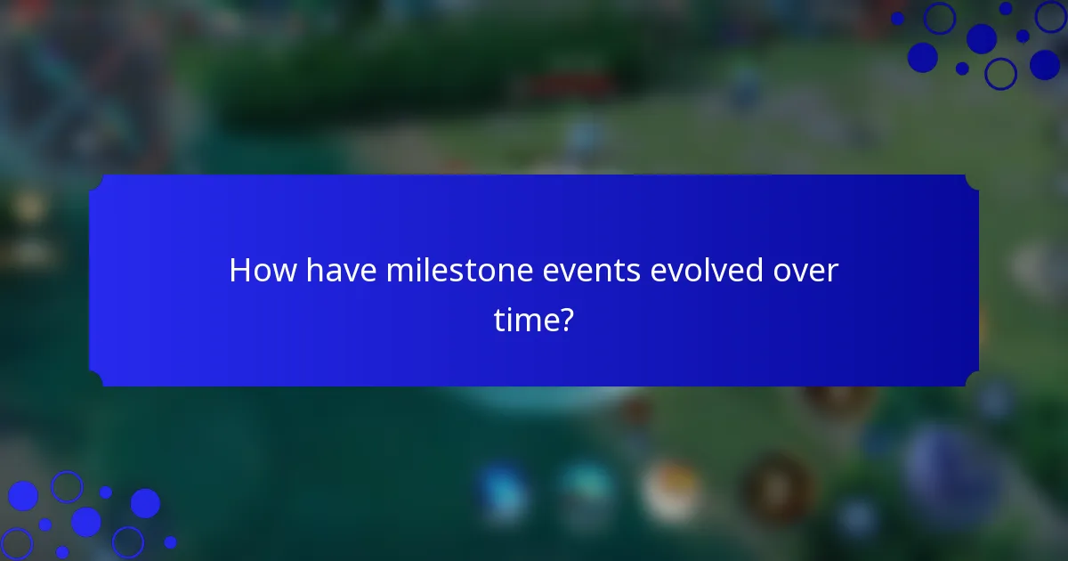 How have milestone events evolved over time?