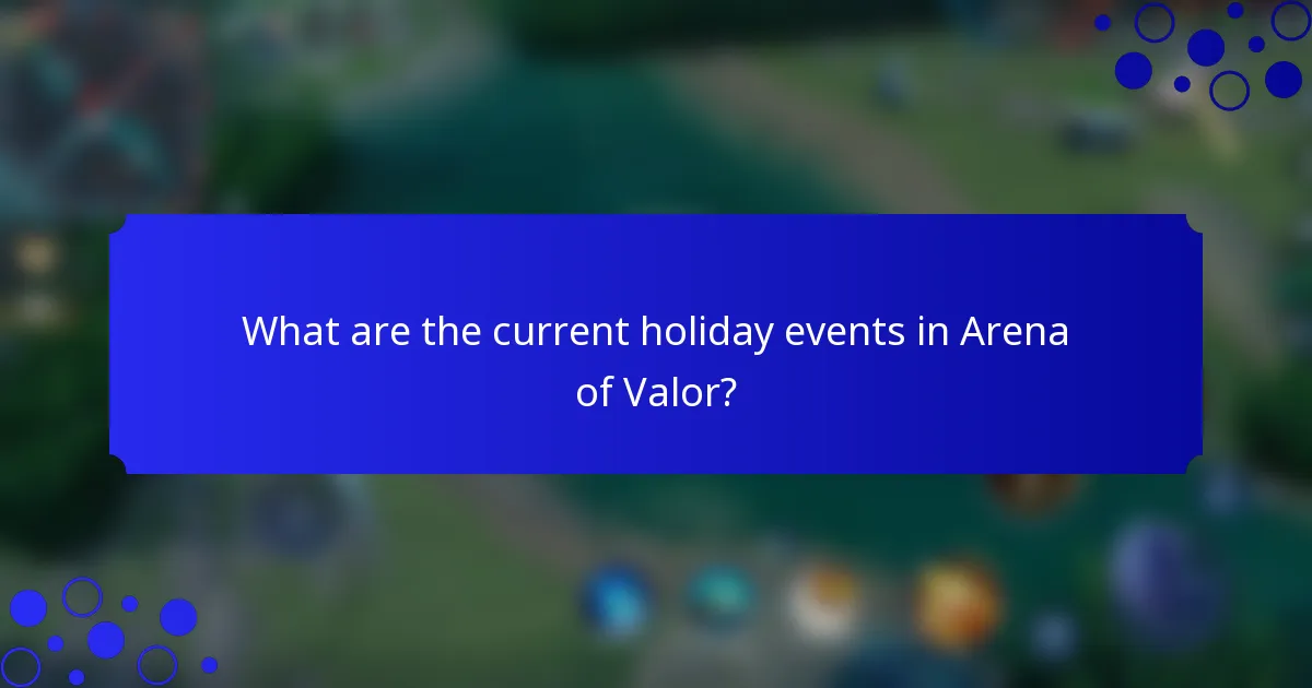 What are the current holiday events in Arena of Valor?
