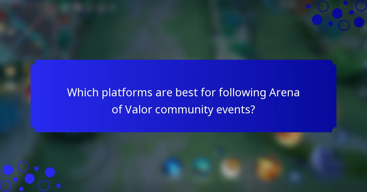 Which platforms are best for following Arena of Valor community events?